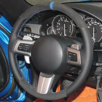 Нескользящая черная замшевая оплетка телефона для Mazda чехол рулевого колеса автомобиля 2009-2013, MX-5 2009-2013, Аксессуары для автомобилей CX7 2007-2009