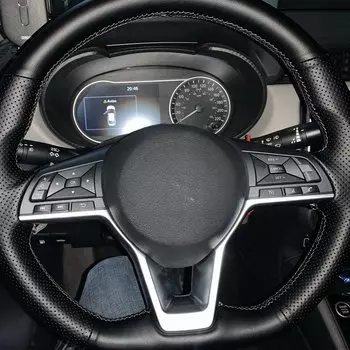 Нескользящий черный чехол из искусственной кожи с оплеткой на руль автомобиля для Nissan X-Trail Qashqai Rogue Altima, автомобильные аксессуары
