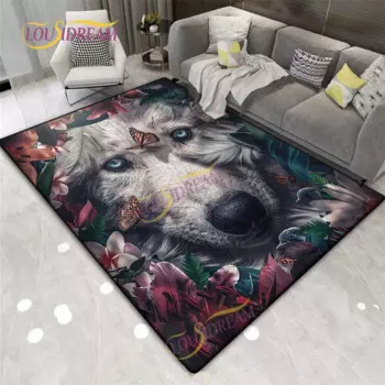 Нескользящий квадратный коврик с изображением животных, тигр, Лев, подходит для гостиной, спальни, кухни, компьютерного стула, придверного коврика, йоги, искусства