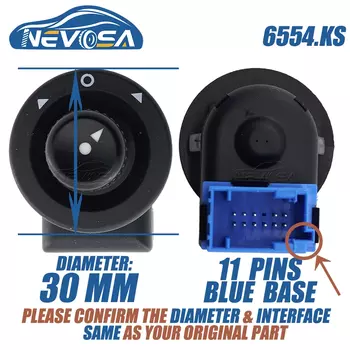 NEVOSA 6545.KS для Citroen C2 C3 Berlingo Peugeot Partner боковое зеркало заднего вида, кнопка дистанционного переключения 185526 1855.26 SMI10667