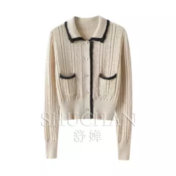 Новый кардиган из 100% чистого кашемира, женские шорты, свитер из чистого кашемира, вязаный кардиган, женский корейский модный кардиган