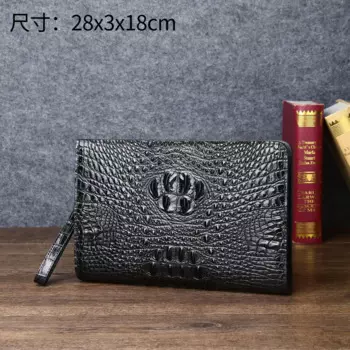 New Crocodile Skull Pattern Men's Big Business Clip Bag High End Fashion Handbag Large Capacity Wallet сумка мужская Sac Main