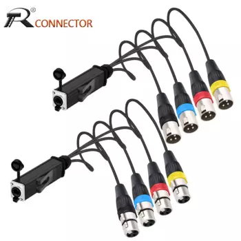 Новый сетевой преобразователь RJ45 CAT5 «мама» на 4-канальный 3-контактный разъем XLR «Папа/мама» кабель XLR аудио адаптер удлинитель сигнала