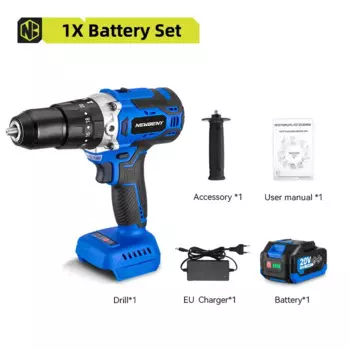 NEWBENY 500Nm 13 мм Бесщеточная электрическая дрель 20 + 3 крутящего момента Беспроводная электрическая отвертка Электроинструменты для батареи 18 В