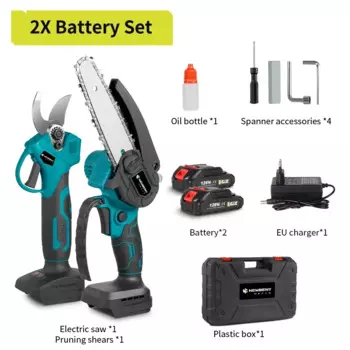 NEWBENY Бесщеточная 6-дюймовая электрическая пила + 30 мм электрические секаторы, набор аккумуляторных садовых деревообрабатывающих инструментов для батареи 18 В