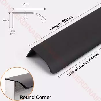 Невидимая ручка NAIERDI для кухни из цинкового сплава, черная, серебристая, скрытые ручки для ящиков, ручки для спальни, дверного шкафа