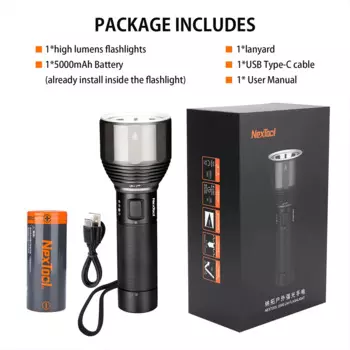 NexTool Перезаряжаемый фонарик 5000 мА/ч IPX7
