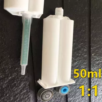 Незаполненный двухцилиндровый картридж 50 мл 1:1 AB, набор клеевых трубок с уплотнительными поршнями для клеевого пистолета 50 мл 1:1
