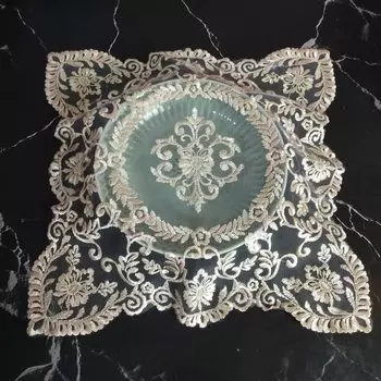 Нежный квадратный коврик из полиэстера и хлопка 32 см