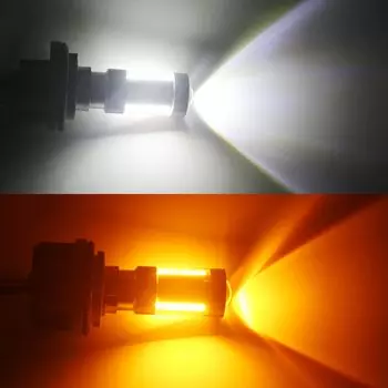 NHAUTP 1 шт. 1157 двухцветная лампа с переключателем BAY15D P21/5 Вт светодиодные автомобильные фонари белого/красного и янтарного цвета авто лампы 4014 66-SMD 12-24 В