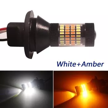 NHAUTP 2 шт. T20 1156 двухцветная лампа 7440 Bau15s W21W P21W PY21W светодиодные лампы Canbus для автомобильных указателей поворота DRL DHO без ошибок