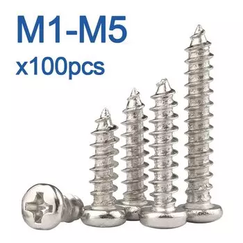 Nickel-Plated Carbon Steel Self-Tapping Screws M1-M5 AZKD