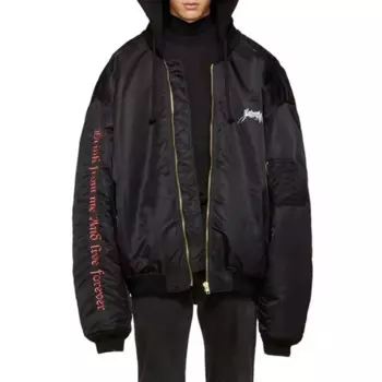 NIGO мужская осенне-зимняя черная вышитая хлопковая Свободная куртка с длинным рукавом и капюшоном Ngvp # nigo6926