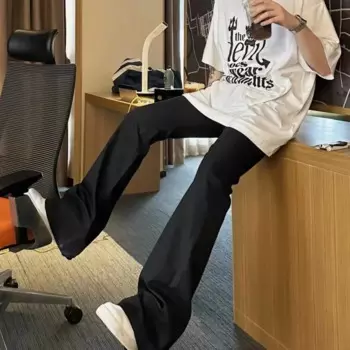 NIGO мужские весенне-летние модные простые брюки-клеш с микроэластичной резинкой, повседневные универсальные костюмные брюки # NGTOP11466