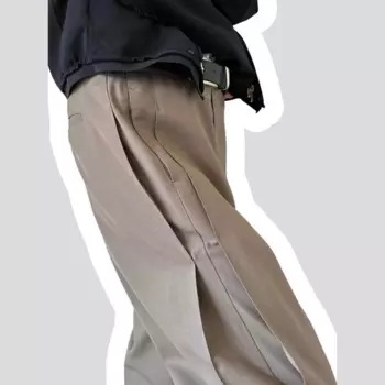 NIGO мужские весенние уличные повседневные модные Универсальные прямые брюки на молнии плиссированные шерстяные Костюмные брюки чистая посадка # NGTOP11159