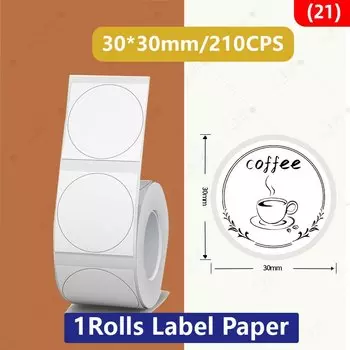 Удобный принтер для этикеток Niimbot B21 B1 B3S, белая наклейка, 1 рулон, не рвется, водонепроницаемый и маслостойкий