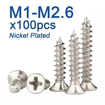 Никелированные стальные винты AZKD M1.2 - M2.6