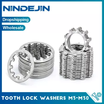 NINDEJIN Стопорные шайбы со звездочкой из нержавеющей стали M3-M30