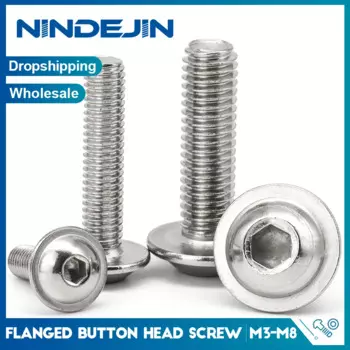 NINDEJIN Винты фланцевые нержавеющая сталь M3 M4 M5 M6 M8