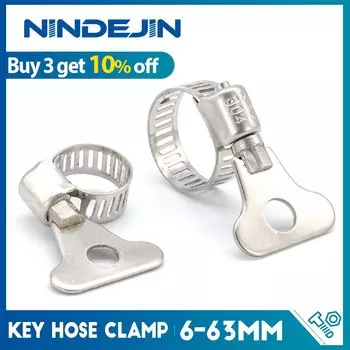 NINDEJIN Хомуты для шланга из нержавеющей стали 6-63 мм 5/10 шт