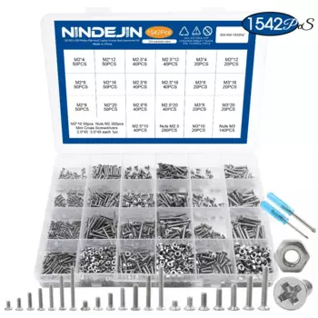 NINDEJIN набор винтов из нержавеющей стали M1-M5
