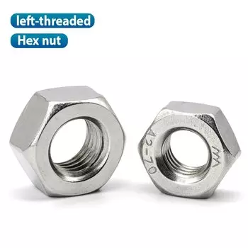 NINDEJIN Винты с шестигранной головкой и шестигранной головкой с левой резьбой Гайки M3 M4 M5 M6 M8 M10 M12 Винт с шестигранной головкой с обратной резьбой из нержавеющей стали