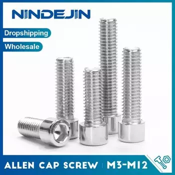 NINDEJIN Винты с шестигранной головкой нержавеющая сталь M3-M12