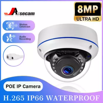 Nini 3,6 мм широкоугольная Антивандальная IP-камера 8 МП 4K купольная металлическая камера с обнаружением человека аудио H.265 + HD видеонаблюдение POE IP-камера видеонаблюдения