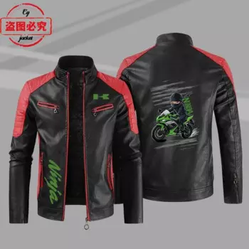 Ninja весенне-осенняя кожаная куртка мотоциклетный логотип ретро куртка из искусственной кожи Ninja ветрозащитная осенне-зимняя мужская куртка