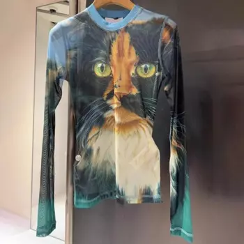 Нишевая Новинка осени 2024, облегающая футболка с круглым вырезом и длинным рукавом, женская футболка