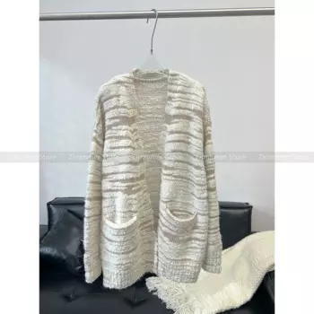 Нишевый женский вязаный кардиган в стиле Old Money, минималистичный шерстяной свитер с v-образным вырезом и вырезом