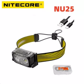 NITECORE NU25 V2 Модернизированная легкая фара 400 люмен USB-C Перезаряжаемый налобный фонарь Фонарь Спорт на открытом воздухе Бег Туризм