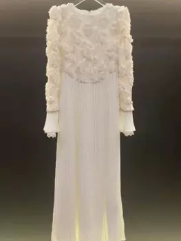 Нижнее белье во французском стиле на осень и зиму, длинное белое весеннее платье с рукавом