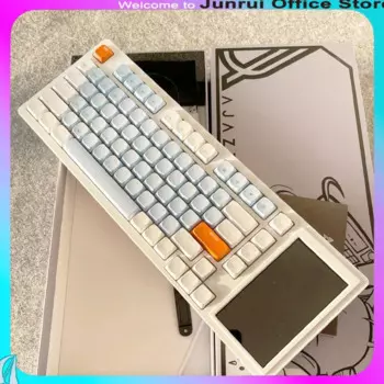 Низкопрофильная Механическая игровая клавиатура Ajazz Akp815, проводная клавиатура Rgb светильник 81key, сенсорный экран, визуальное программирование, пользовательская клавиатура с драйверами