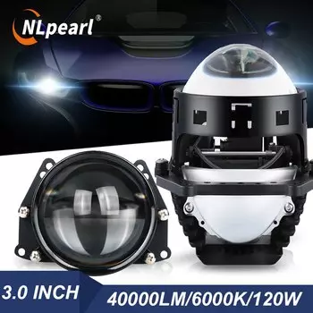 NLpearl 120 Вт 3-дюймовые биосветодиодные линзы для проектора Halo Lights для H4 H7 Автомобильные фары Авто лампа 40000LM Модернизированные гиперболоидные комплекты