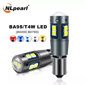 Nlpearl 2x Сигнальная лампа BA9S T4W Светодиодная лампа BAX9S BAY9S H21W H6W Светодиодная 12 В Автомобильная светодиодная лампа Canbus 3030 чипов Внутреннее освещение Купольная лампа