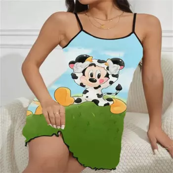 Ночная рубашка, Женское ночное сексуальное платье, сексуальное нижнее белье для женщин, одежда для сна с эффектом пуш-ап, Женское ночное белье с Минни, романтичное нижнее белье, ночная сорочка