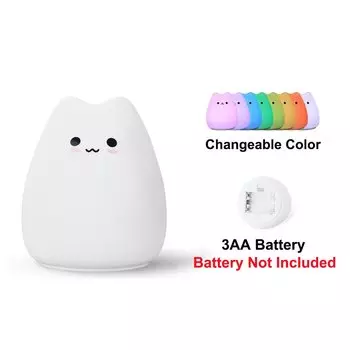 Ночник КФВ с котом 7 цветов