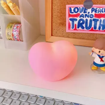 Ночник сердце PDQ розовый/белый