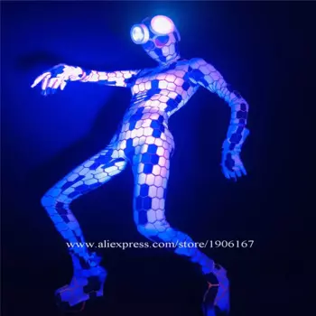 Ночной клуб бар женская певица танцевальная команда питон одежда очки для Хэллоуина вечевечерние НКИ события Випер сиамские брюки костюм для выступления