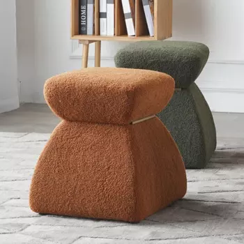 Nordic Cashmere Stool, Табурет для дивана для гостиной, Табурет для макияжа в спальне, Табурет для смены обуви, Подставка для ног, Мобильное сиденье, Кресло для отдыха