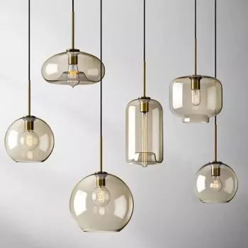 Подвесные стеклянные светильники DARHYN, коньяк, 1-3 головы