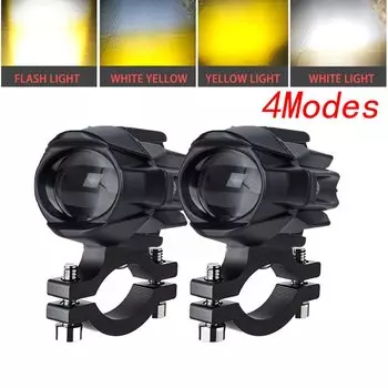NORGOS 2 шт. MINI 4 режима вспомогательный прожектор для мотоцикла, светодиодные противотуманные фары, лампы 12 В 24 В для BMW Honda Yamaha Suzuki Hero