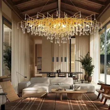 NORMICHY Золотая хрустальная люстра