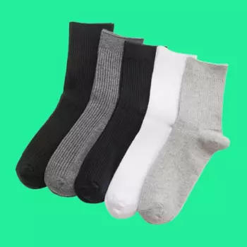 Носки мужские однотонные в полоску, 5/10 пар