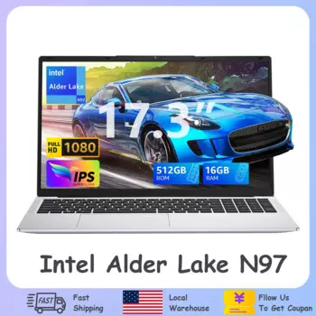Ноутбук ACEMAGIC 17,3 ''FHD Intel Alder Lake N97 до 3,6 ГГц 16 Гб DDR4 512 ГБ SSD с Windows 11