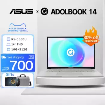 Ноутбук ASUS ADOL14 Slim, AMD Ryzen5 5500U/i5-1135G7 16 Гб ОЗУ 512 ГБ SSD FHD экран 14 дюймов, компьютер, офисный ноутбук
