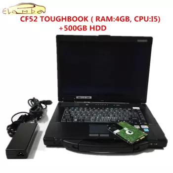 Ноутбук CF52 Toughbook CF52 I5, 4 Гб, с 500 жестким диском, Windows 7, военный, совместим с alldata/ c5/ c4/ icom