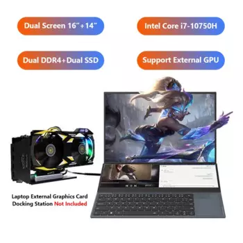 Ноутбук игровой, 16 + 14 дюймов, 64 ГБ DDR4, 1 ТБ SSD