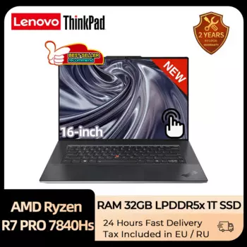 Ноутбук Lenovo ThinkPad Z16 2023, Ryzen 7 PRO 7840Hs Radeon RX 6550M RAM 32 ГБ 1 ТБ SSD, 16-дюймовый сенсорный OLED-экран WUXGA, ноутбук, ПК